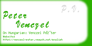 peter venczel business card